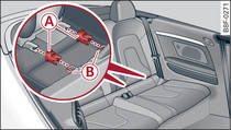 Asiento trasero: Montar las piezas de protección para los asientos para niños ISOFIX